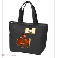 Eat Pizza Funny Turkey Tote Bag thumb 3
