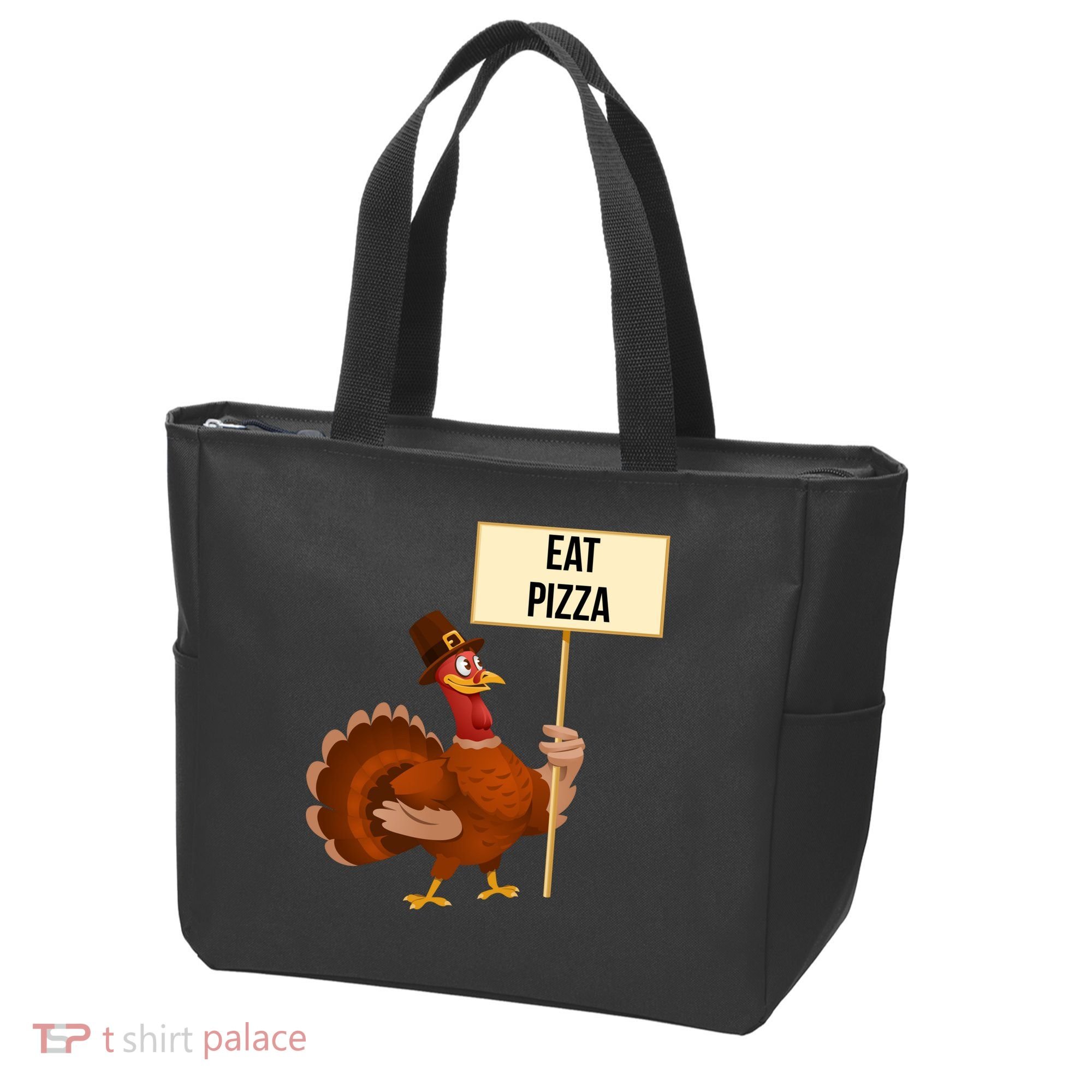 Eat Pizza Funny Turkey Tote Bag