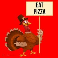 Eat Pizza Funny Turkey Santa Hat thumb 1