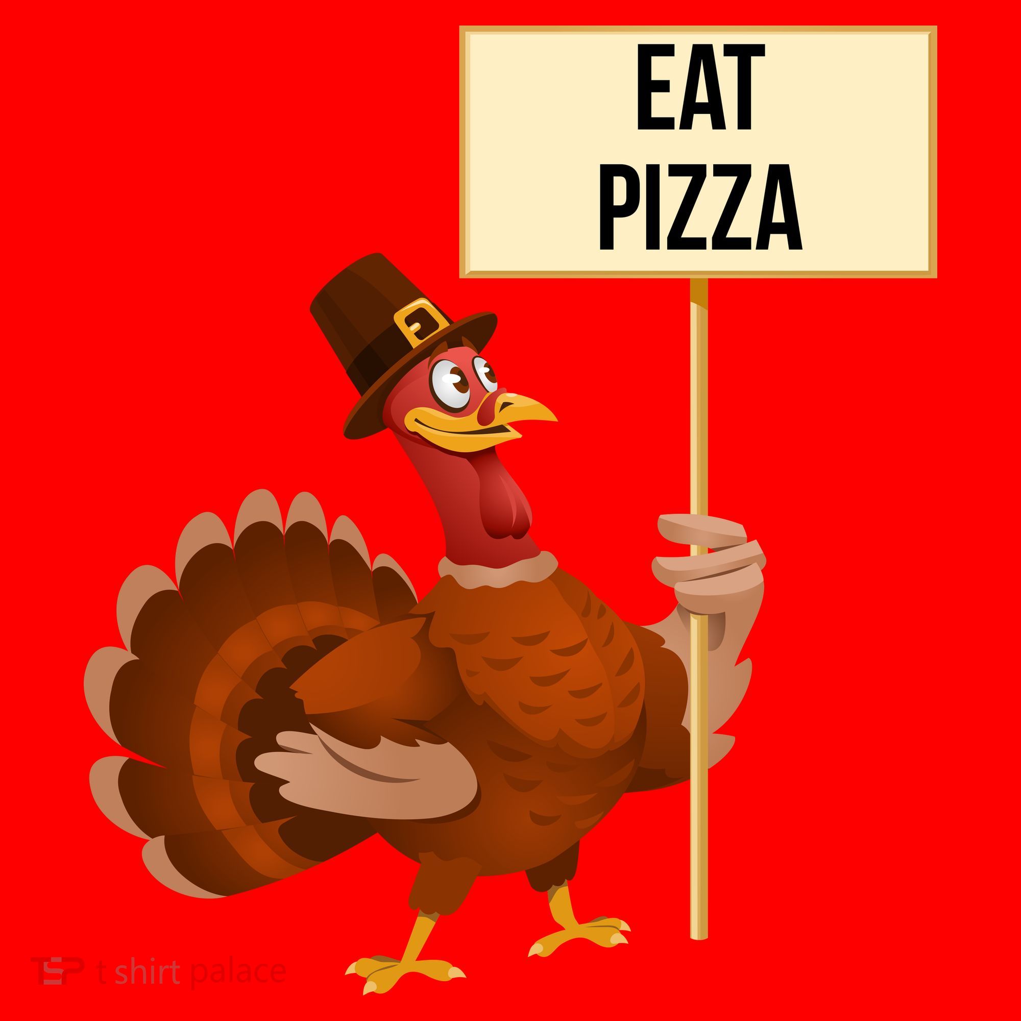 Eat Pizza Funny Turkey Santa Hat