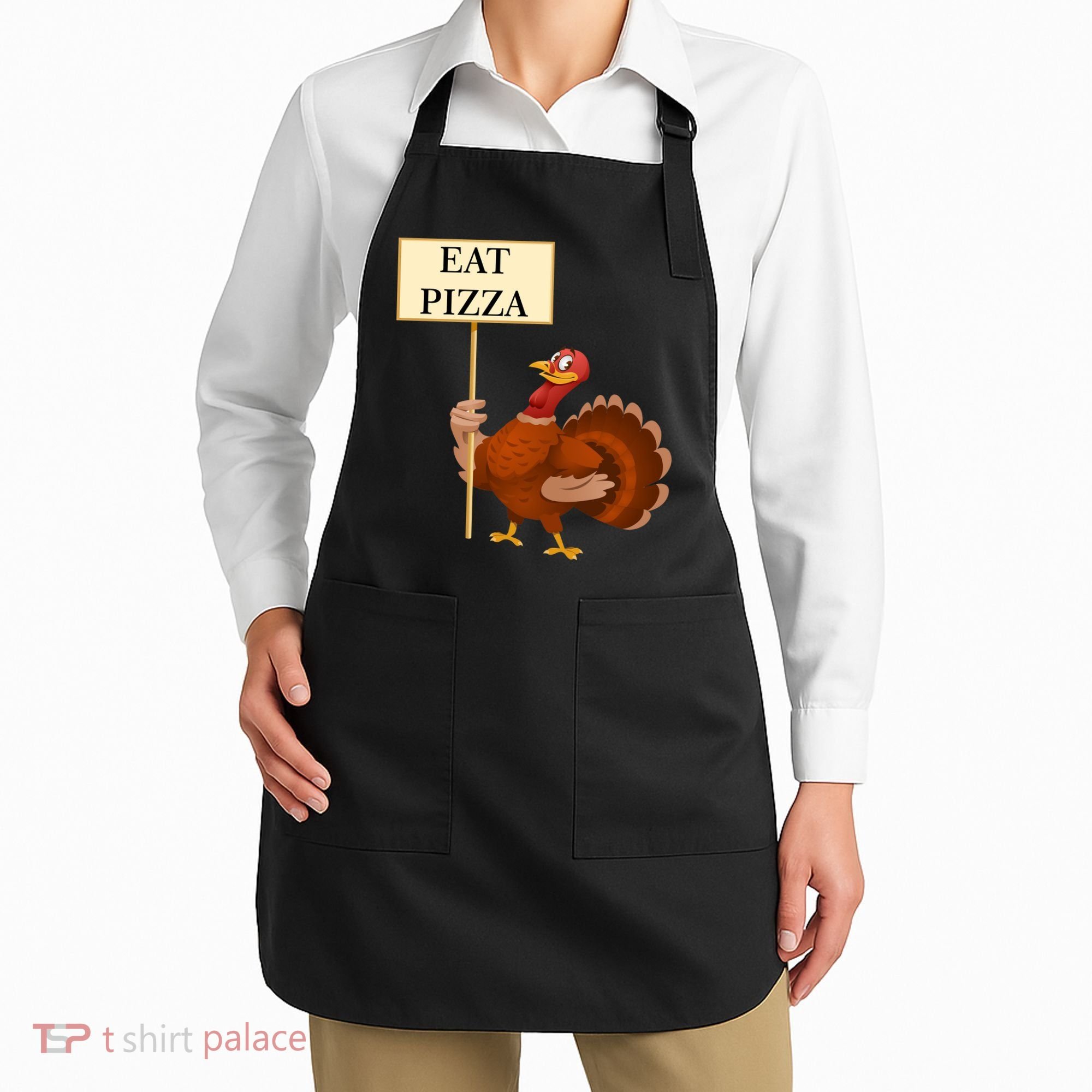 Eat Pizza Not Turkey Apron