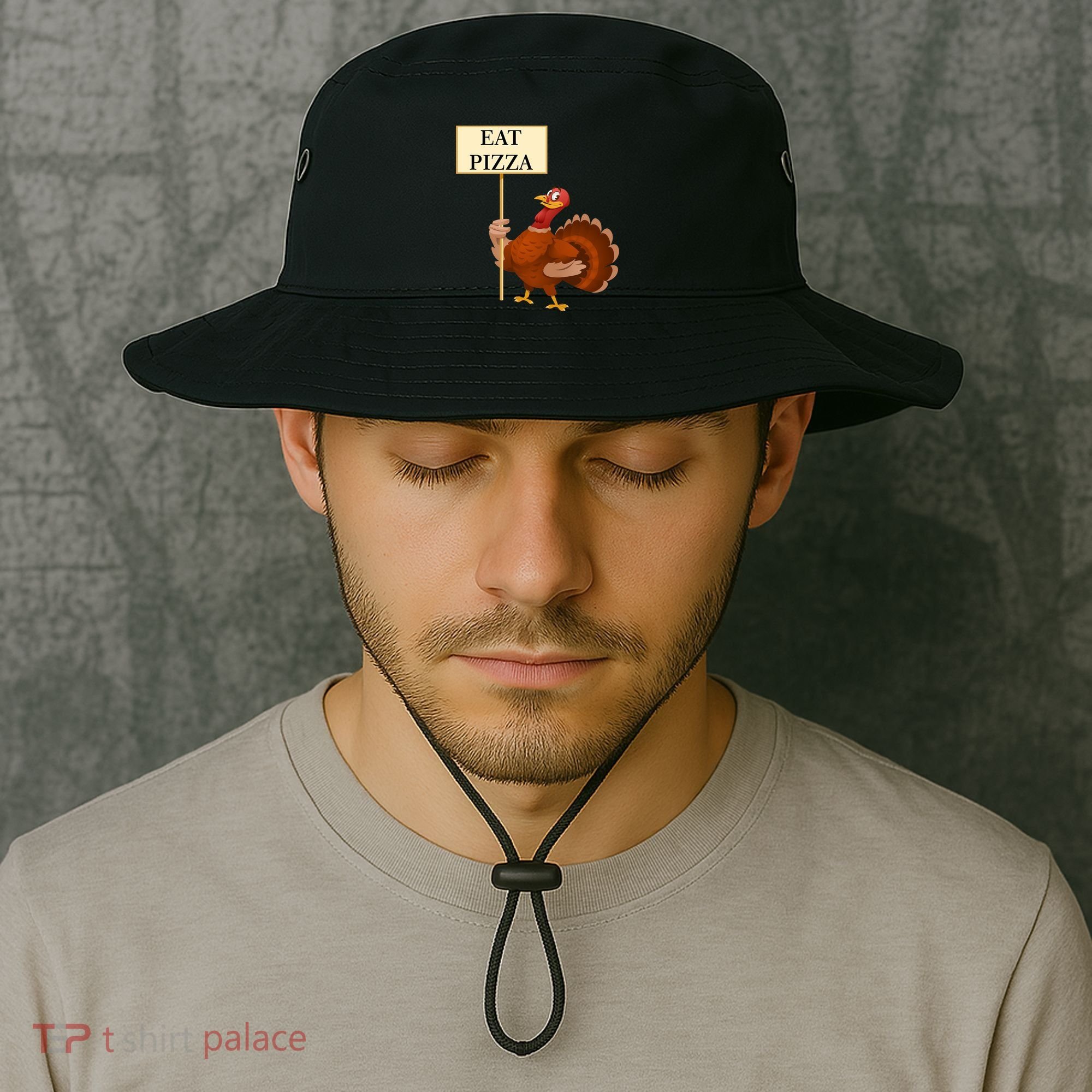 Eat Pizza Not Turkey Bucket Hat