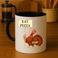 Eat Pizza Not Turkey Coffee Mug thumb 4