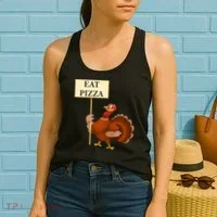 Eat Pizza Not Turkey Women's Tank Top thumb 2