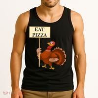 Eat Pizza Not Turkey Tank Top thumb 3
