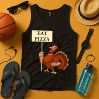 Eat Pizza Not Turkey Tank Top thumb 4