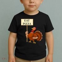Eat Pizza Not Turkey Toddler T-Shirt thumb 2