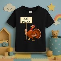 Eat Pizza Not Turkey Toddler T-Shirt thumb 3