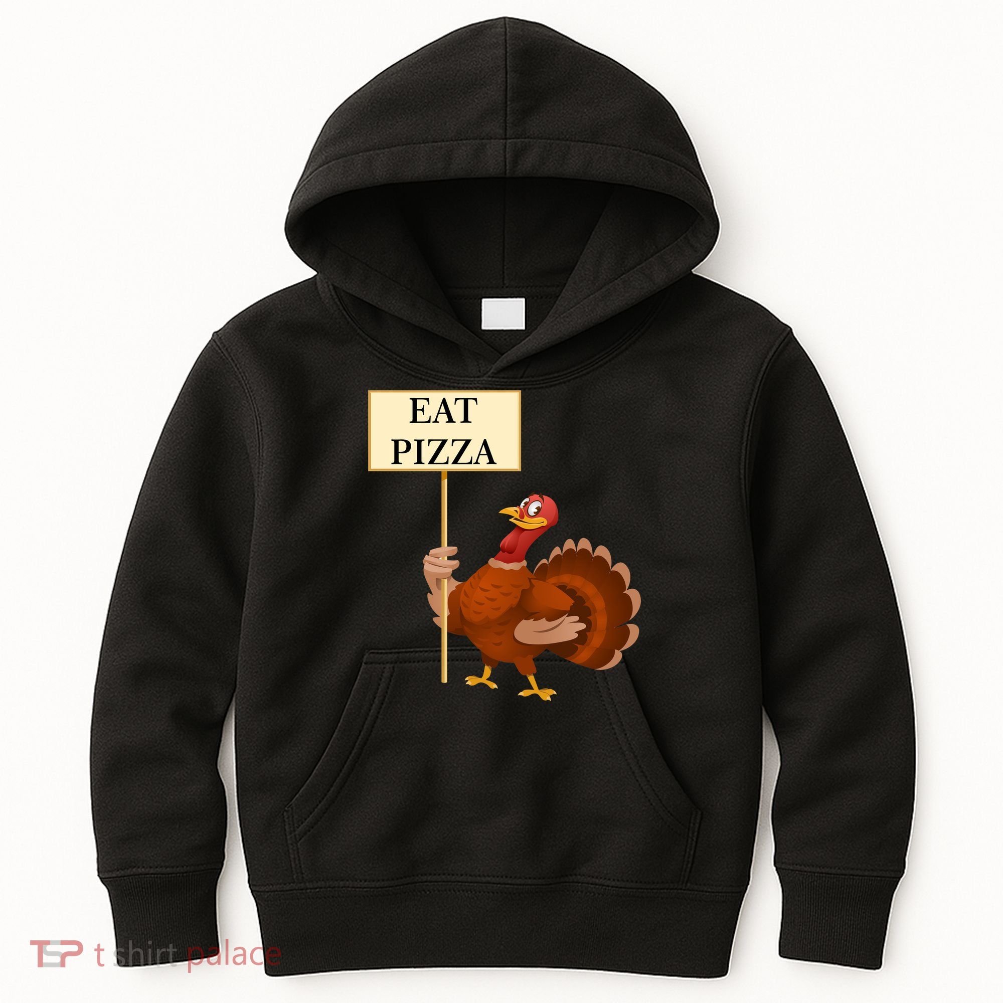 Eat Pizza Not Turkey Kids Hoodie