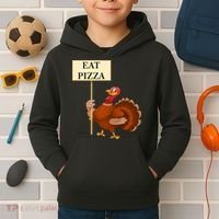 Eat Pizza Not Turkey Kids Hoodie thumb 2