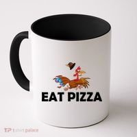 Eat Pizza Not Turkey Funny Thanksgiving Coffee Mug thumb 0
