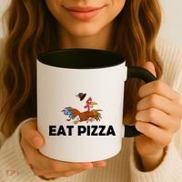 Eat Pizza Not Turkey Funny Thanksgiving Coffee Mug thumb 3