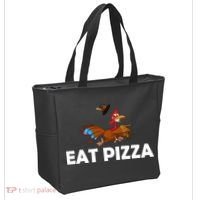 Eat Pizza Not Turkey Funny Thanksgiving Tote Bag thumb 2