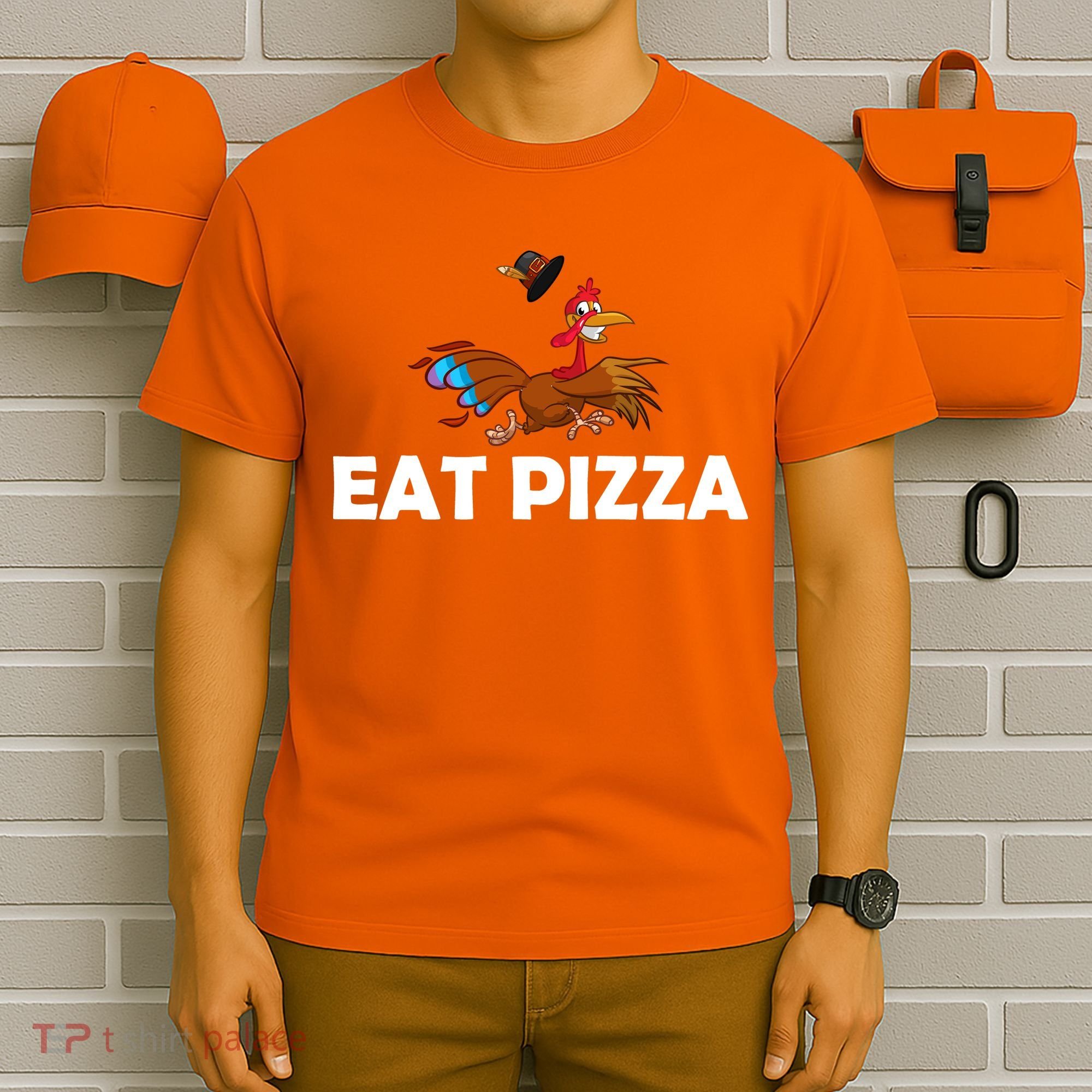 Eat Pizza Not Turkey Funny Thanksgiving T-Shirt