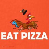 Eat Pizza Not Turkey Funny Thanksgiving Coaster thumb 2