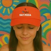 Eat Pizza Not Turkey Funny Thanksgiving Visor thumb 2