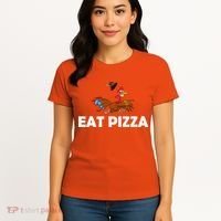 Eat Pizza Not Turkey Funny Thanksgiving Women's T-Shirt thumb 4