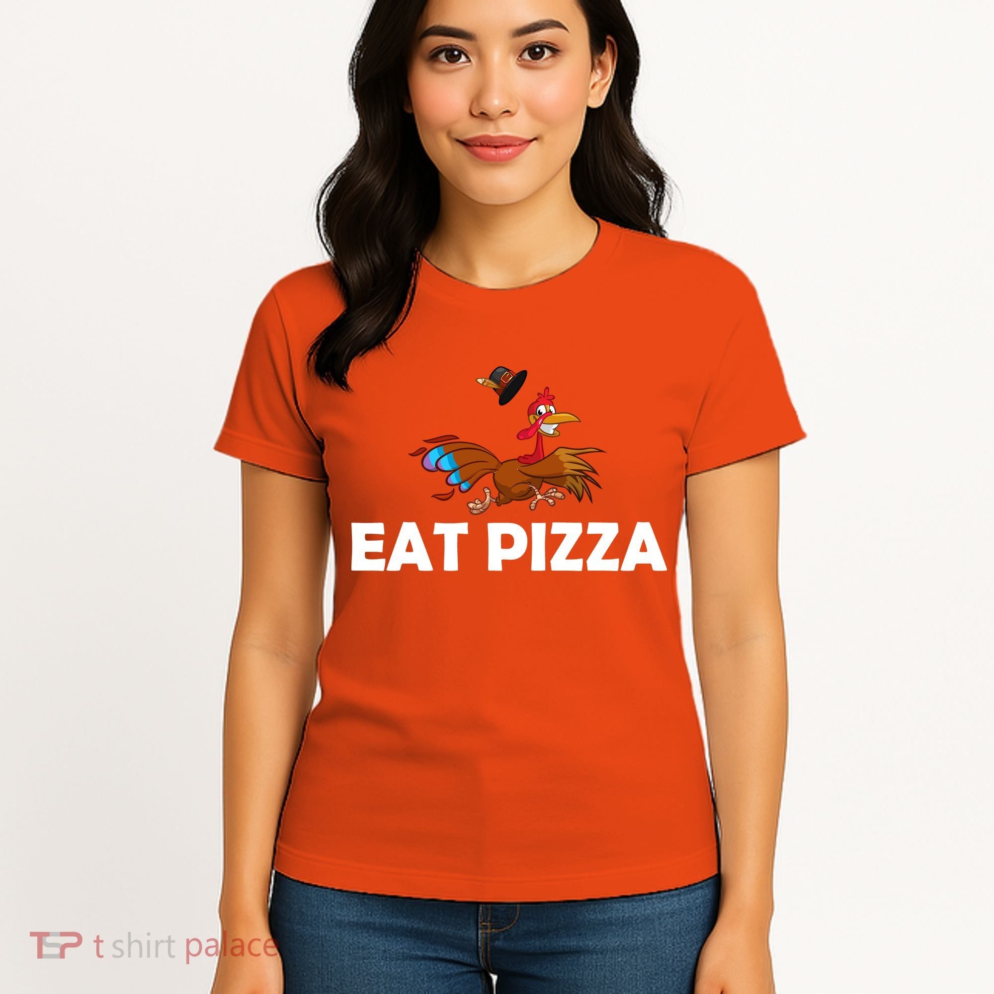 Eat Pizza Not Turkey Funny Thanksgiving Women's T-Shirt