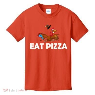 Eat Pizza Not Turkey Funny Thanksgiving Kids T-Shirt