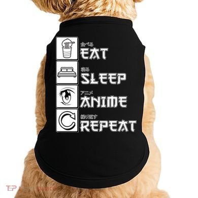 Eat Sleep Anime Repeat Doggie Tank