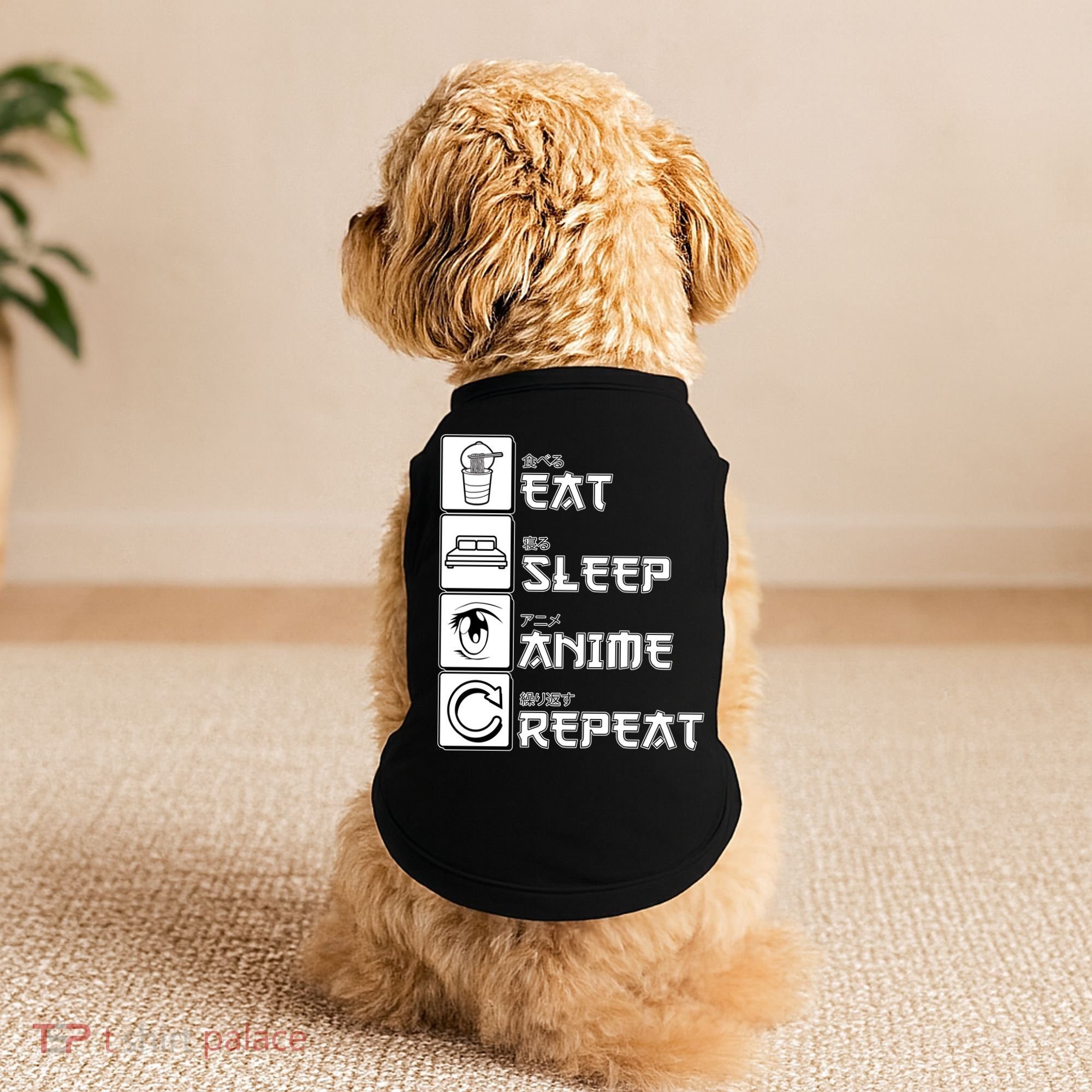 Eat Sleep Anime Repeat Doggie Tank