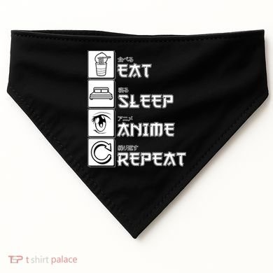 Eat Sleep Anime Repeat USA-Made Doggie Bandana