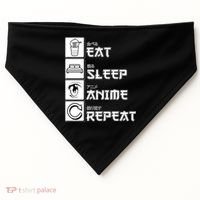 Eat Sleep Anime Repeat USA-Made Doggie Bandana thumb 0