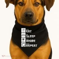 Eat Sleep Anime Repeat USA-Made Doggie Bandana thumb 1