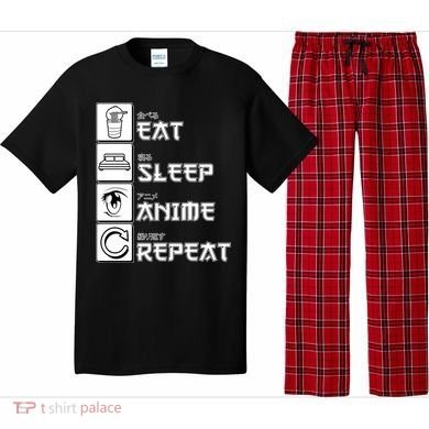 Eat Sleep Anime Repeat Pajama Set