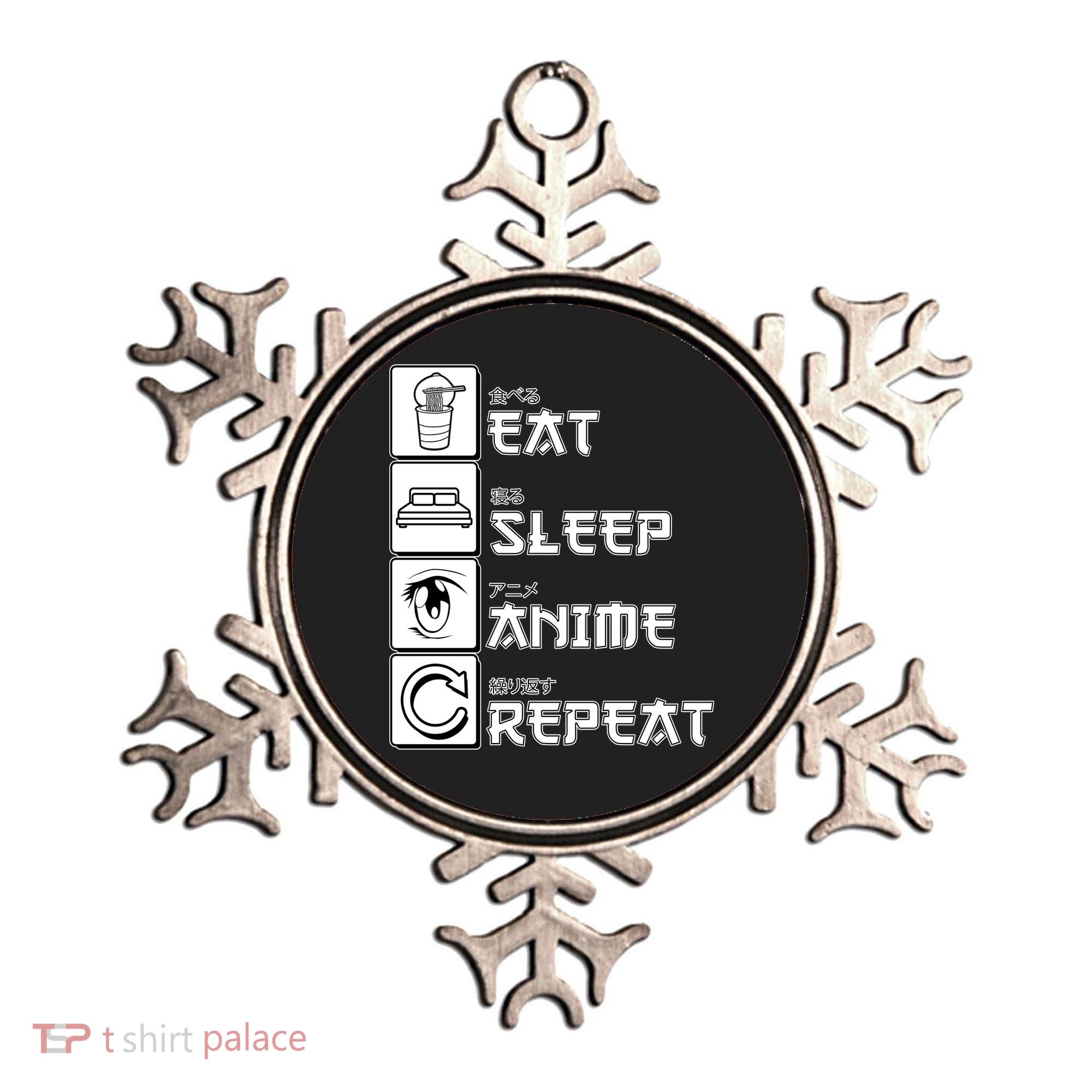 Eat Sleep Anime Repeat Ornament