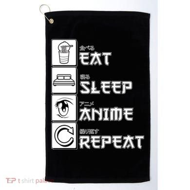 Eat Sleep Anime Repeat Golf Towel