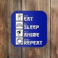 Eat Sleep Anime Repeat Coaster thumb 0