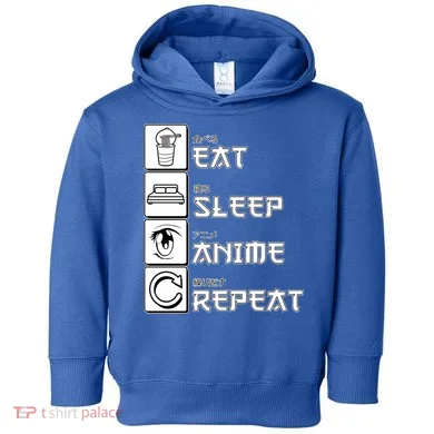 Eat Sleep Anime Repeat Toddler Hoodie