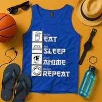 Eat Sleep Anime Repeat Tank Top thumb 4
