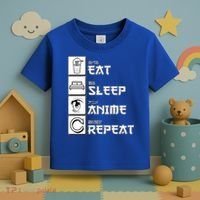 Eat Sleep Anime Repeat Toddler T-Shirt thumb 3
