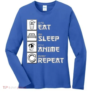 Eat Sleep Anime Repeat Women's Long Sleeve Shirt