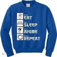 Eat Sleep Anime Repeat Kids Sweatshirt thumb 0