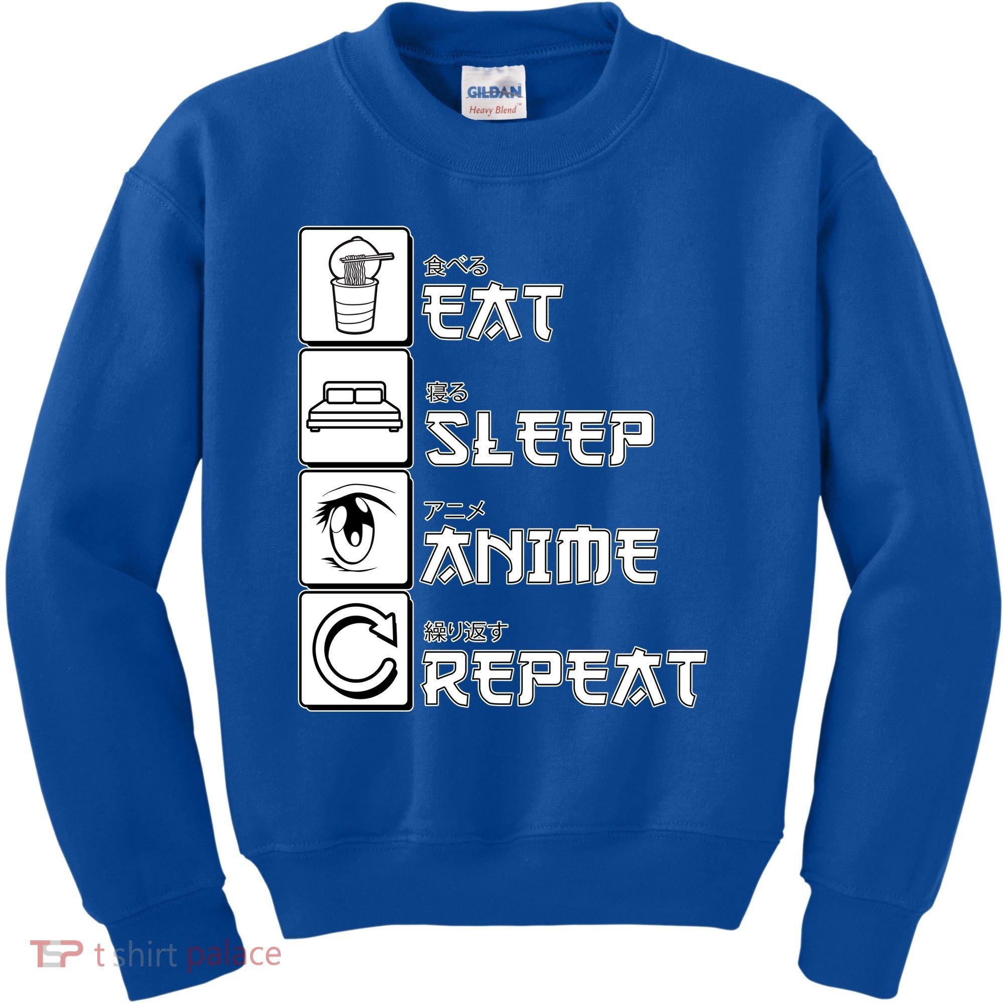 Eat Sleep Anime Repeat Kids Sweatshirt