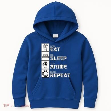 Eat Sleep Anime Repeat Kids Hoodie