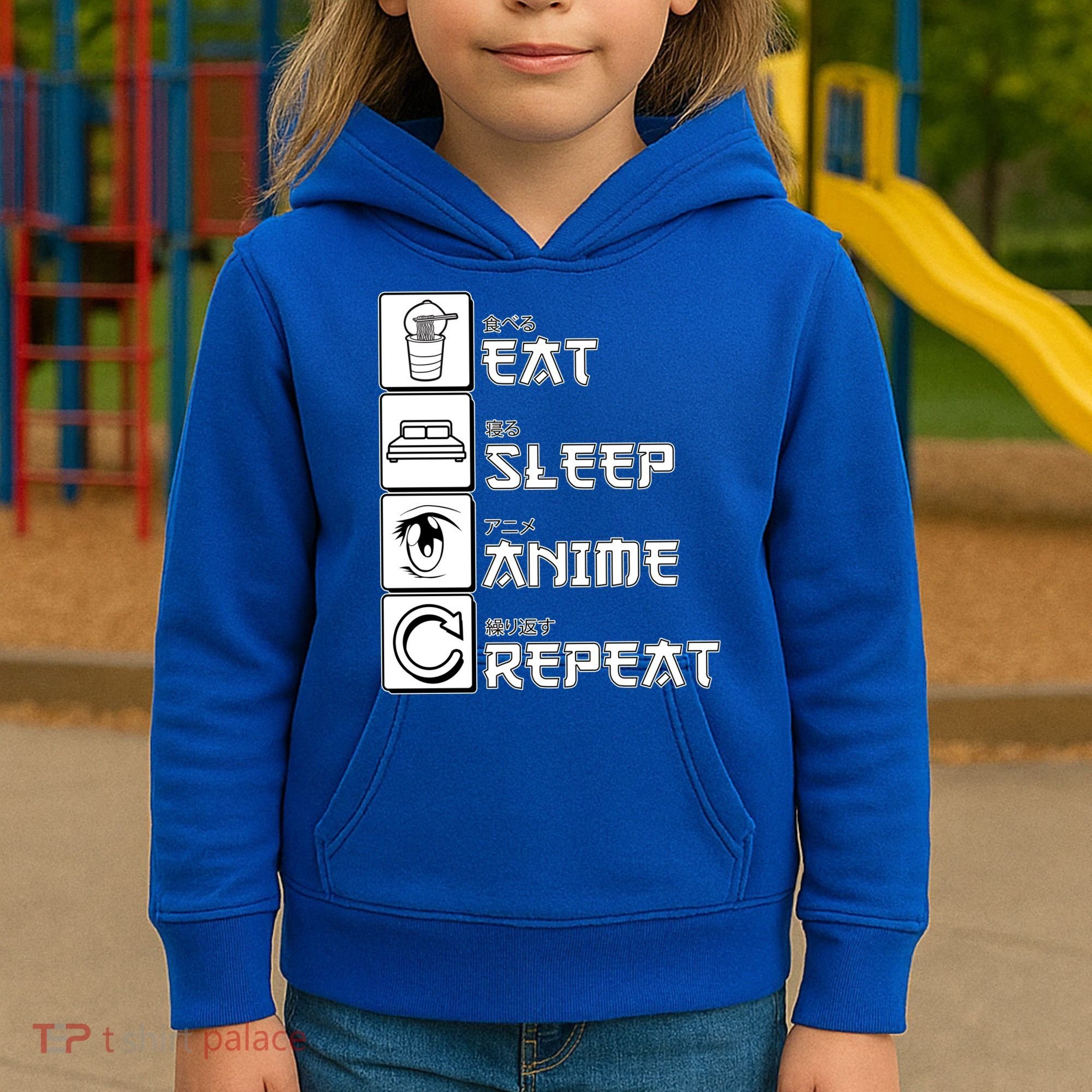 Eat Sleep Anime Repeat Kids Hoodie