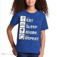 Eat Sleep Anime Repeat Kids T-Shirt thumb 2