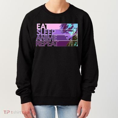 Eat Sleep Anime Repeat Funny Cartoon Women's Sweatshirt