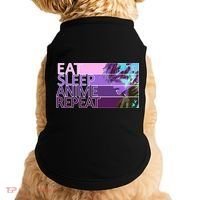 Eat Sleep Anime Repeat Funny Cartoon Doggie Tank thumb 0