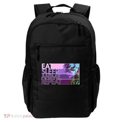 Eat Sleep Anime Repeat Funny Cartoon Backpack