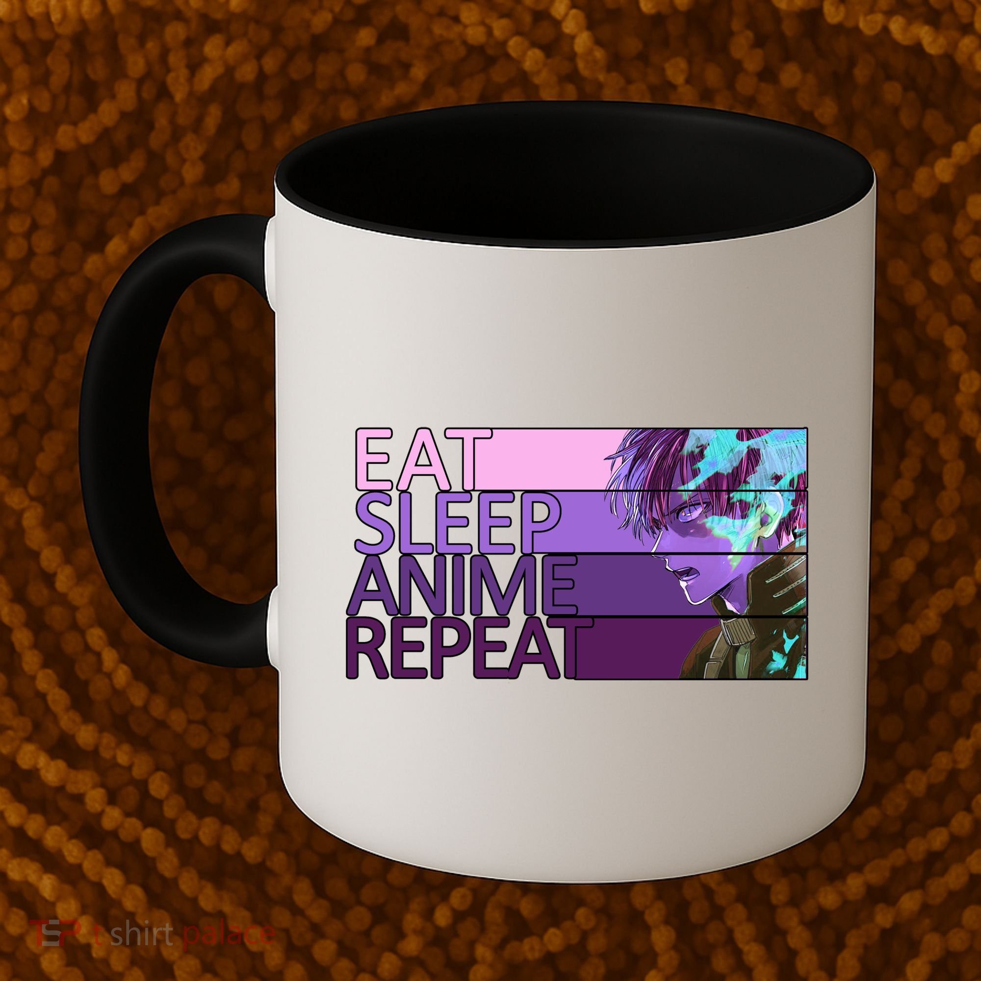 Eat Sleep Anime Repeat Funny Cartoon Coffee Mug