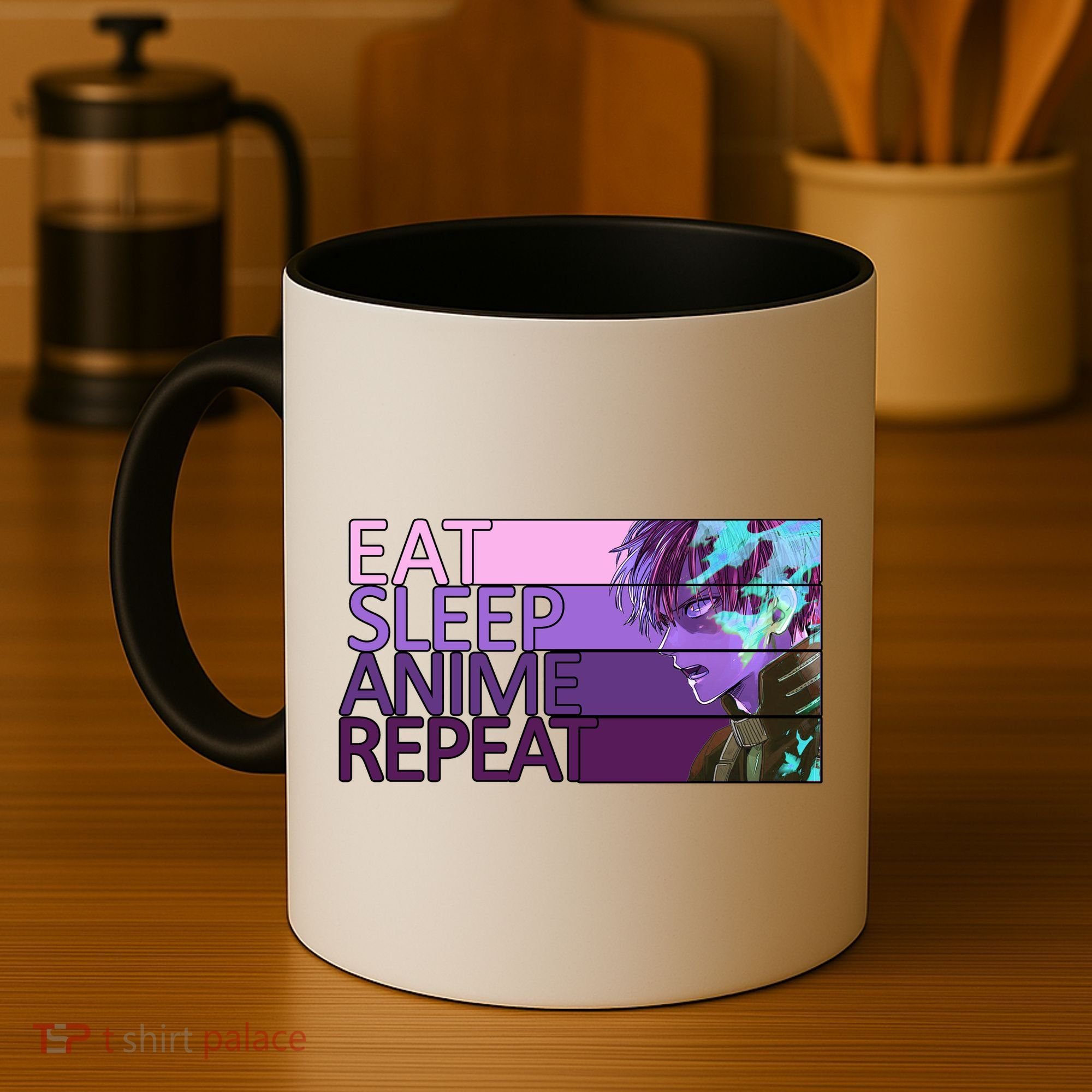Eat Sleep Anime Repeat Funny Cartoon Coffee Mug