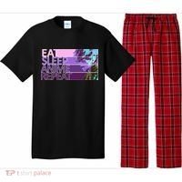 Eat Sleep Anime Repeat Funny Cartoon Pajama Set thumb 0