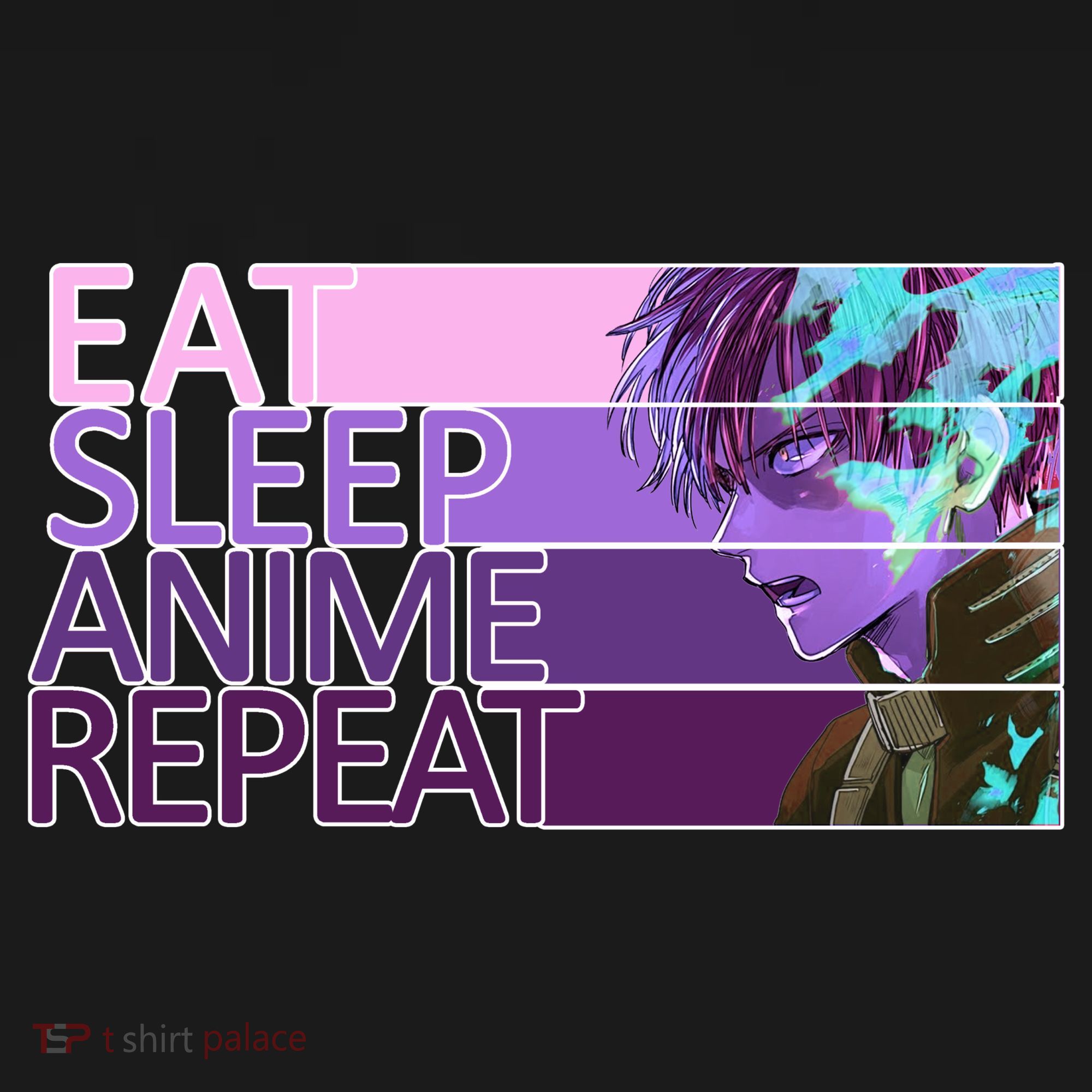 Eat Sleep Anime Repeat Funny Cartoon Polo
