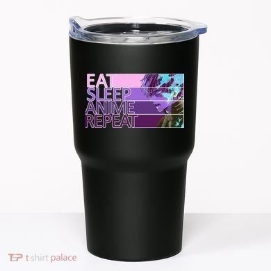 Eat Sleep Anime Repeat Funny Cartoon Tumbler