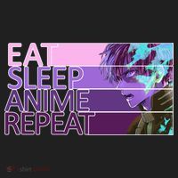 Eat Sleep Anime Repeat Funny Cartoon Tumbler thumb 3